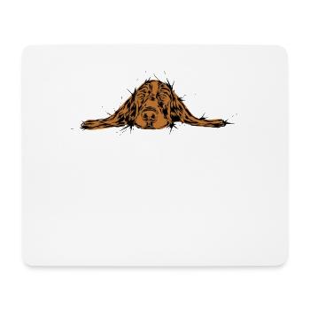 Müder Hund - Mousepad (Querformat) - Weiß - Vorne