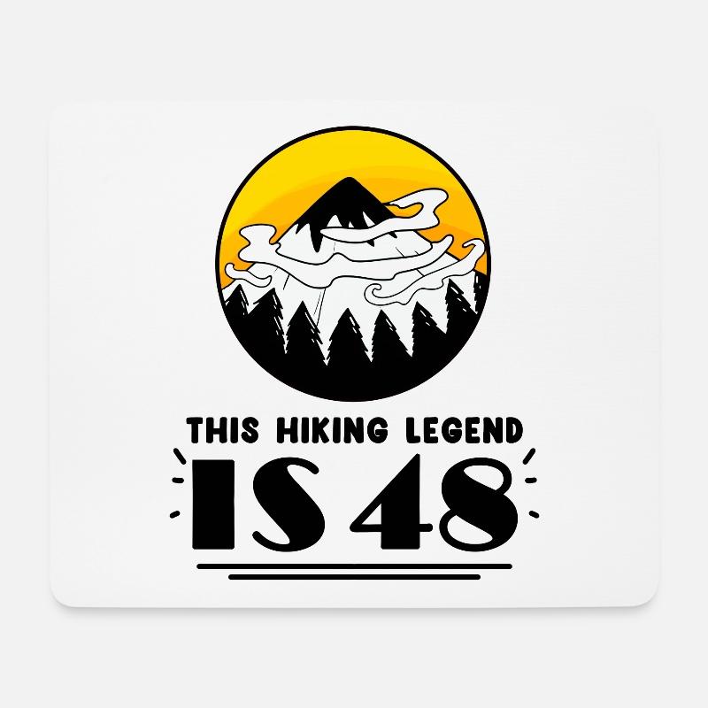 48. Geburtstag Wanderer 48 Jahre alt Berg Wandern - Mousepad (Querformat) - Weiß
