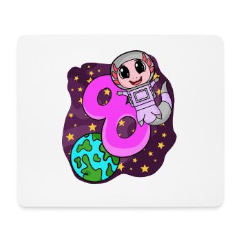8th Birthday - 8 Years Astronaut Girl Gift - Mouse Pad (horizontal) - white - Front