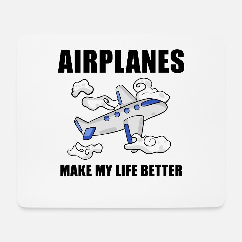 Flugzeuge - Mousepad (Querformat) - Weiß