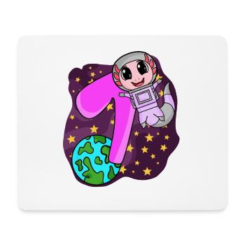 7e anniversaire - Cadeau de fille astronaute de 7 ans - Tapis de souris (format paysage) - blanc - Devant
