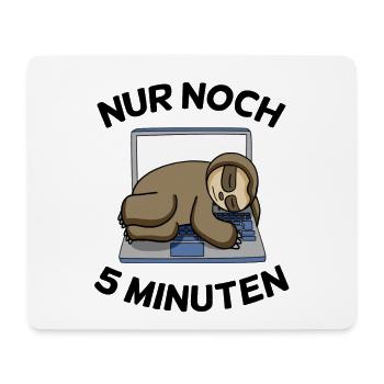 Nur noch 5 Minuten Faultier - Mousepad (Querformat) - Weiß - Vorne