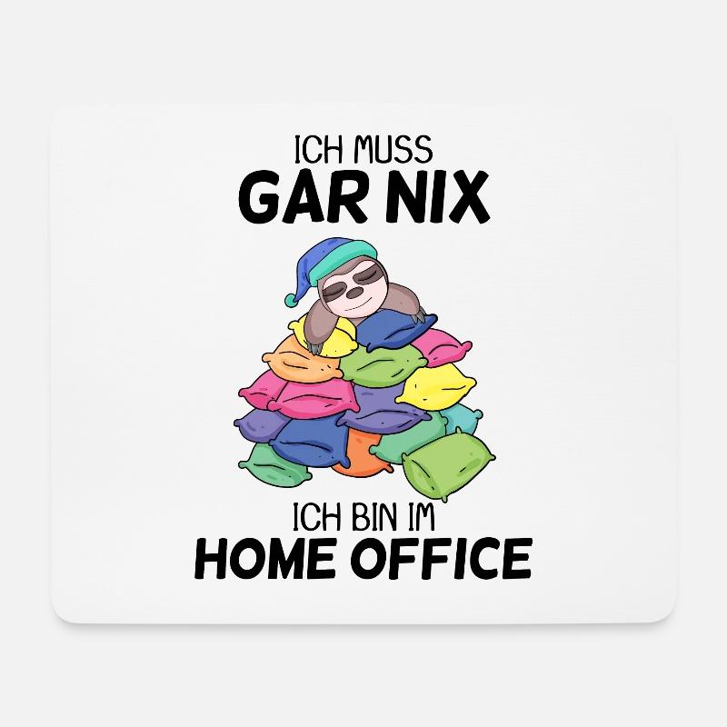Home Office Büro Faultier Motiv - Mousepad (Querformat) - Weiß