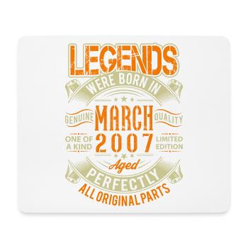 2007 März Geburtstag Legende - Mousepad (Querformat) - Weiß - Vorne