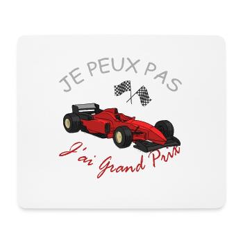 J'peux pas j'ai grand prix cadeau course voiture - Tapis de souris (format paysage) - blanc - Devant