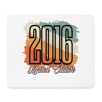 2016 Année de naissance Anniversaire Année de construction Vintage Rétro - Tapis de souris (format paysage) - blanc - Devant