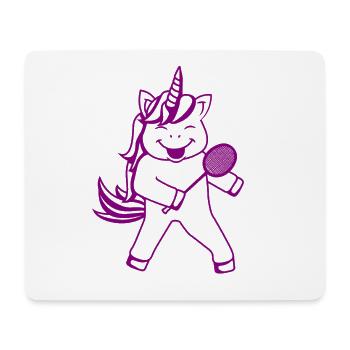 Badmintonspieler Einhorn - Mousepad (Querformat) - Weiß - Vorne