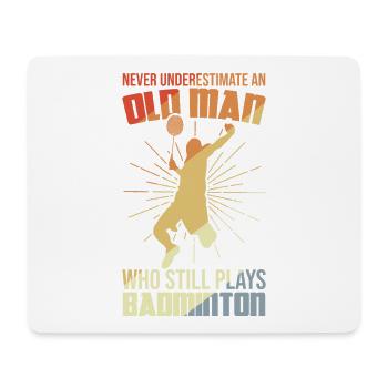 Badminton Grandfather - Mouse Pad (horizontal) - white - Front