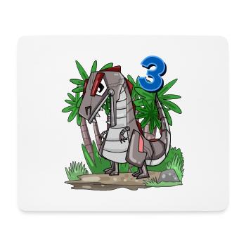 3 ans - 3ème anniversaire avec motif animal - Tapis de souris (format paysage) - blanc - Devant