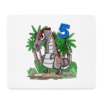 5 Jahre alt - 5. Geburtstag mit Tier Motiv - Mousepad (Querformat) - Weiß - Vorne