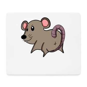 Maus von hinten - Maus Hintern - Maus Arsch - Mousepad (Querformat) - Weiß - Vorne