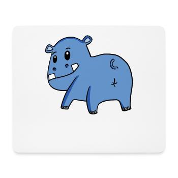 Nilpferd von hinten - Nilpferd Hintern - Nilpferd - Mousepad (Querformat) - Weiß - Vorne