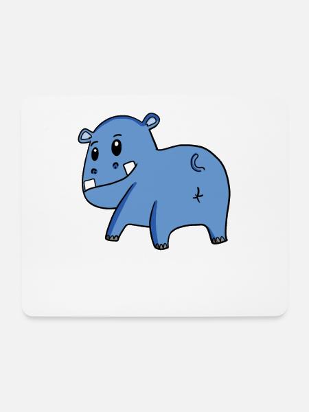 Nilpferd von hinten - Nilpferd Hintern - Nilpferd - Mousepad (Querformat) - Weiß