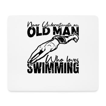 Schwimmer Opa - Mousepad (Querformat) - Weiß - Vorne