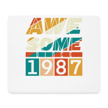 1987 Geboren Geburtstag Geburtsjahr Vintage - Mousepad (Querformat) - Weiß - Vorne
