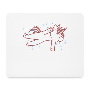Licorne nageuse - Tapis de souris (format paysage) - blanc - Devant