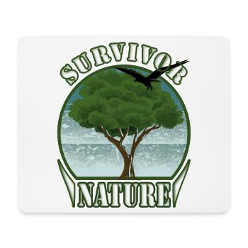 Survivalist Nature Tree Eagle Environment - Tapis de souris (format paysage) - blanc - Devant