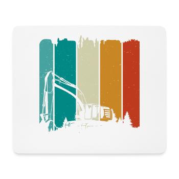 Bagger - Mousepad (Querformat) - Weiß - Vorne