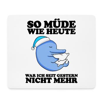 Müde Spruch lustig Schlafen Ausschlafen Faul - Mousepad (Querformat) - Weiß - Vorne
