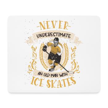 Joueur de hockey sur glace patins cadeau - Tapis de souris (format paysage) - blanc - Devant