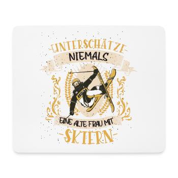 Ski Skifahren Skifahrerin Lustiger Spruch Geschenk - Mousepad (Querformat) - Weiß - Vorne