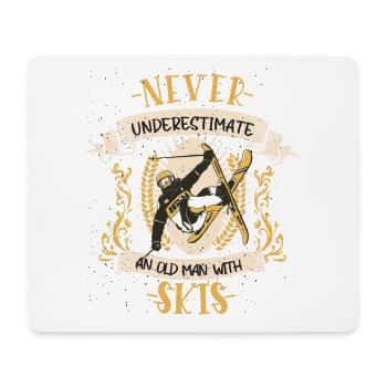 Skifahrer Skifahren Wintersport Berge Geschenk - Mousepad (Querformat) - Weiß - Vorne