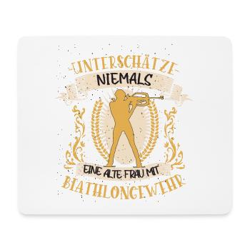 Biathlon Langlaufski Biathlet Wintersport Geschenk - Mousepad (Querformat) - Weiß - Vorne