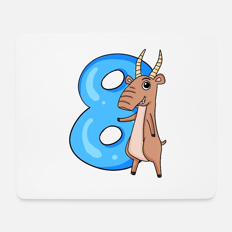 8 Jahre alt - 8. Geburtstag mit Tier Motiv - Mousepad (Querformat) - Weiß