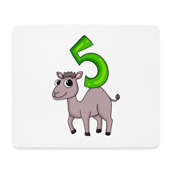 5 ans - 5ème anniversaire avec motif animal - chameau - Tapis de souris (format paysage) - blanc - Devant
