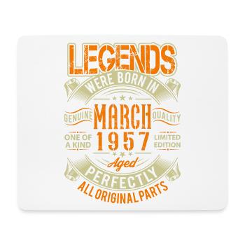 1957 März Geburtstag Legende - Mousepad (Querformat) - Weiß - Vorne