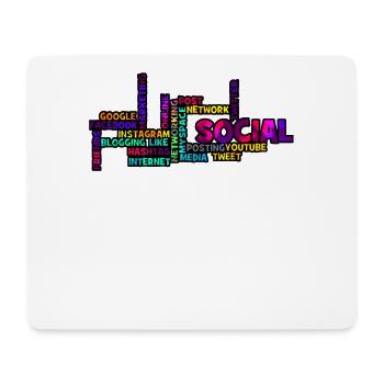 Réseau social Wordcloud : explosion de couleurs - Tapis de souris (format paysage) - blanc - Devant