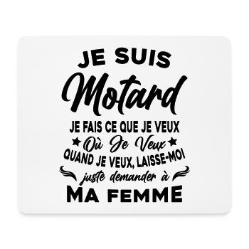 Motard En Couple Idée Cadeau Pour Mon Mari Humour - Tapis de souris (format paysage) - blanc - Devant