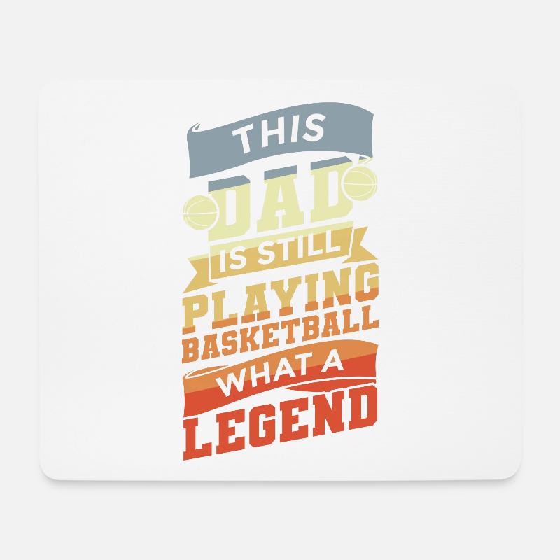 Basketball Vater - Mousepad (Querformat) - Weiß