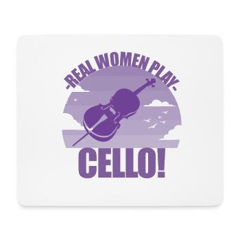 Violoncelle Instrument Musicien Celloniste Cadeau - Tapis de souris (format paysage) - blanc - Devant