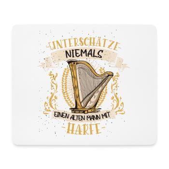 Harfe Harfenist Musiker Streichinstrument Geschenk - Mousepad (Querformat) - Weiß - Vorne