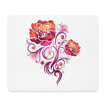 Happy Flowers Watercolor Roses - Mousepad (Querformat) - Weiß - Vorne