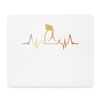 Vintage Basketball Heartbeat - Tapis de souris (format paysage) - blanc - Devant