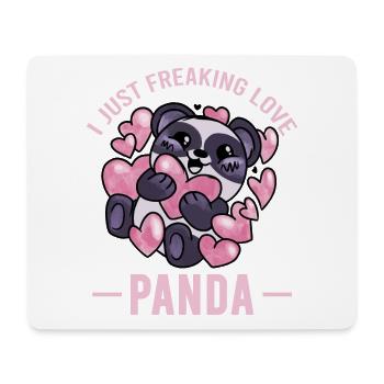 I Freaking Love Panda – Cute Panda Hearts - Mouse Pad (horizontal) - white - Front
