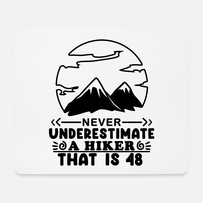 Berg Wanderer 48. Geburtstag 48 Jahre alt Geschenk - Mousepad (Querformat) - Weiß