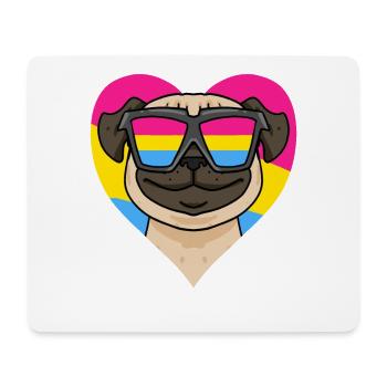 Pansexual Dog Pug Heart Cadeau - Tapis de souris (format paysage) - blanc - Devant