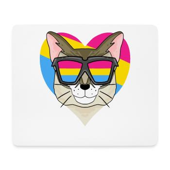 Pansexual Cat Singapura Heart Gift - Mouse Pad (horizontal) - white - Front