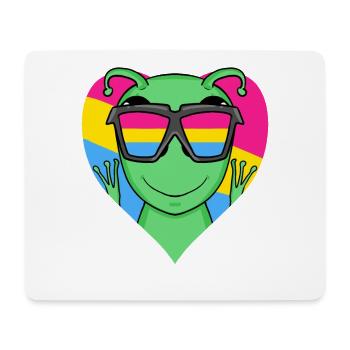 Pansexual Alien Heart Gift - Mouse Pad (horizontal) - white - Front