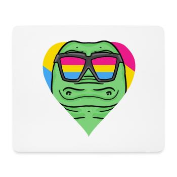 Pansexual Crocodile Heart Gift - Mouse Pad (horizontal) - white - Front