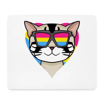 Pansexuel Cat American Shorthair Heart Cadeau - Tapis de souris (format paysage) - blanc - Devant