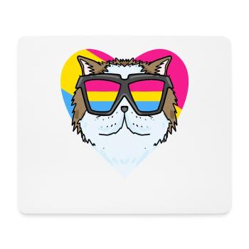 Pansexual Cat Persian Cat Heart Gift - Mouse Pad (horizontal) - white - Front