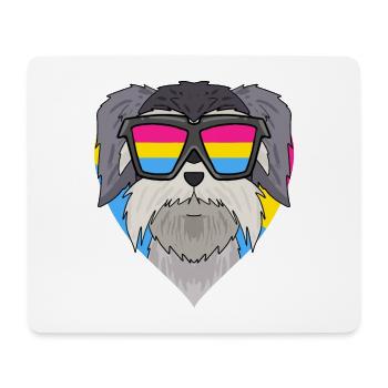Pansexual Dog Schnauzer Heart Cadeau - Tapis de souris (format paysage) - blanc - Devant