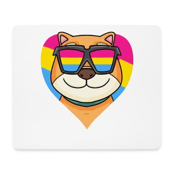 Pansexuel Chien Shiba Inu Cadeau de cœur - Tapis de souris (format paysage) - blanc - Devant
