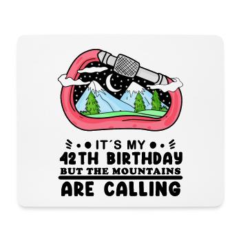 42. Geburtstag Berge - Mousepad (Querformat) - Weiß - Vorne