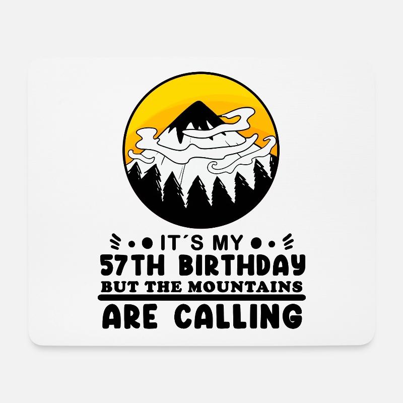 57. Geburtstag Berge Berg Gipfel - 57 Jahre alt - Mousepad (Querformat) - Weiß