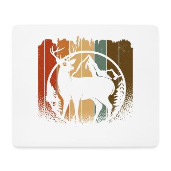 Hirsch - Mousepad (Querformat) - Weiß - Vorne